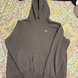 Nike Dark Gray Pullover Hoodie with White Swoosh